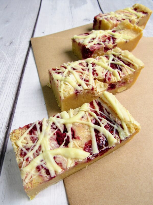 Raspberry and White Chocolate Blondies