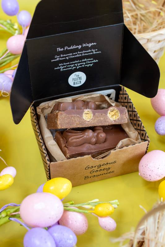 On of our most popular creation, chocolate heaven this chocolate slice is laden with Maltesers and topped with a thick layer of Milk chocolate and an Malteser Easter bunny on each slice.